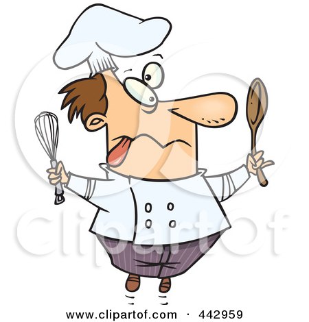Royalty-Free (RF) Clip Art Illustration of a Cartoon Crazy Chef by toonaday