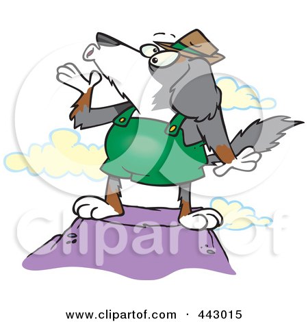 Royalty-Free (RF) Clip Art Illustration of a Cartoon Howling Mountain Dog by toonaday