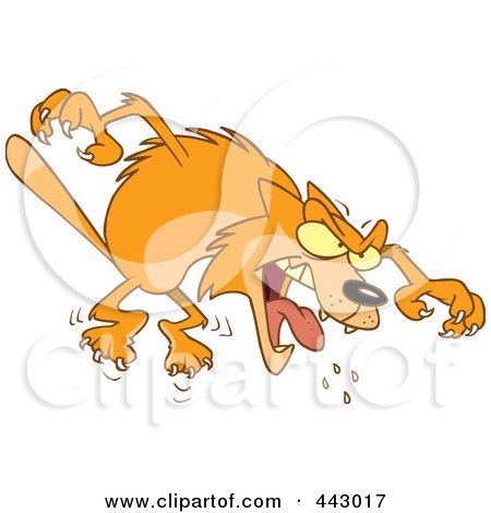 Royalty-Free (RF) Clip Art Illustration of a Cartoon Mad Orange Cat Attacking by toonaday