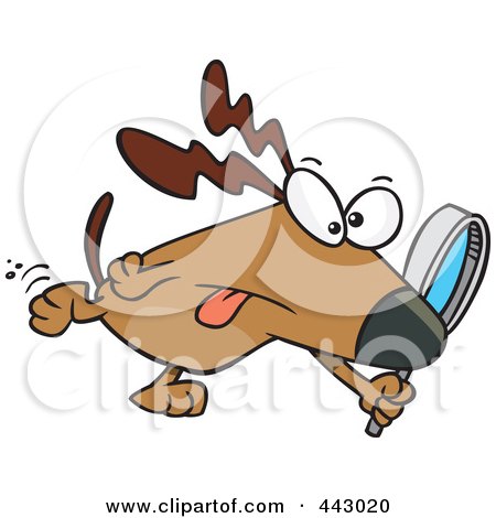 Royalty-Free (RF) Clip Art Illustration of a Cartoon Searching Dog by toonaday