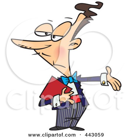 Royalty-Free (RF) Clip Art Illustration of a Cartoon Maitre D Gesturing by toonaday