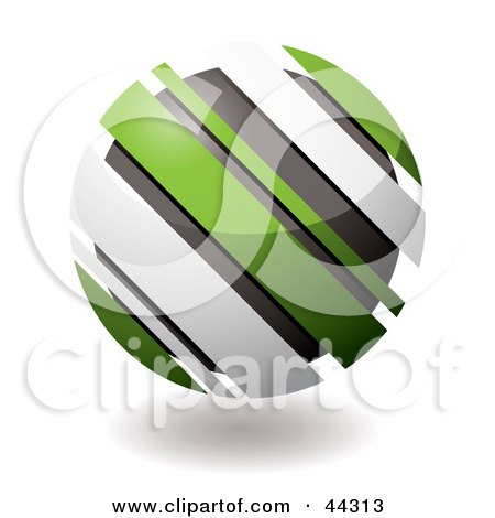 Royalty-free (RF) Clip Art Of A Circular Green And White Slanted Droid Icon by michaeltravers