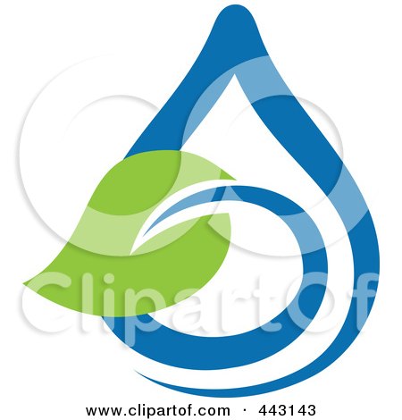 Royalty-Free (RF) Clip Art Illustration of a Green And Blue Ecology Logo Icon - 6 by elena