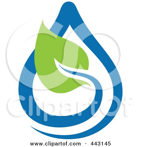 Royalty-Free (RF) Clip Art Illustration of a Green And Blue Ecology Logo Icon - 4 by elena