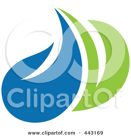 Royalty-Free (RF) Clip Art Illustration of a Green And Blue Ecology Logo Icon - 9 by elena