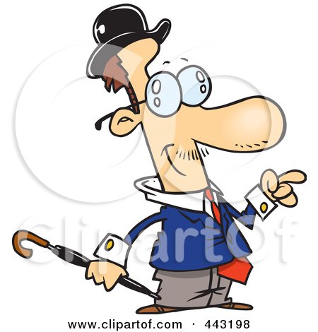 Royalty-Free (RF) Clip Art Illustration of a Cartoon Businessman With A Mustache by toonaday