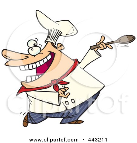 Royalty-Free (RF) Clip Art Illustration of a Cartoon Dancing Chef by toonaday
