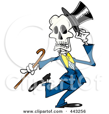 Royalty-Free (RF) Clip Art Illustration of a Cartoon Dancing Skeleton by toonaday