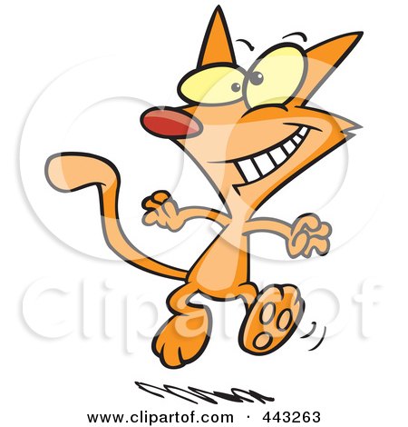 Royalty-Free (RF) Clip Art Illustration of a Cartoon Dancing Cat by toonaday