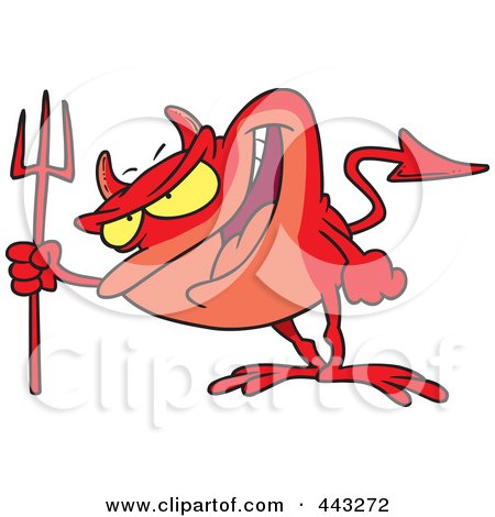 Royalty-Free (RF) Clip Art Illustration of a Cartoon Frog Devil by toonaday