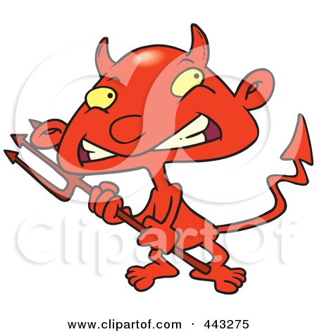 Royalty-Free (RF) Clip Art Illustration of a Cartoon Boy Devil by toonaday