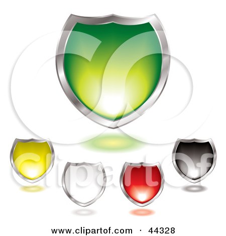 Royalty-free (RF) Clip Art Of Assorted Gel Blended Shield Design Elements by michaeltravers