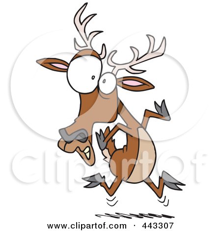 Royalty-Free (RF) Clip Art Illustration of a Cartoon Scared Deer by toonaday