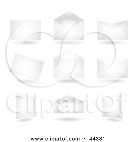 Royalty-free (RF) Clip Art Of Blank Mail Envelope Variations With Shadows by michaeltravers