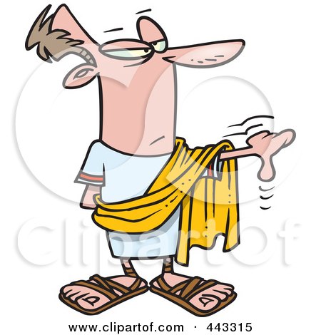 Royalty-Free (RF) Clip Art Illustration of a Cartoon Decision Maker Pointing by toonaday