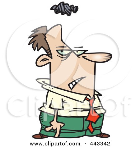 Royalty-Free (RF) Clip Art Illustration of a Cartoon Gloomy Businessman by toonaday