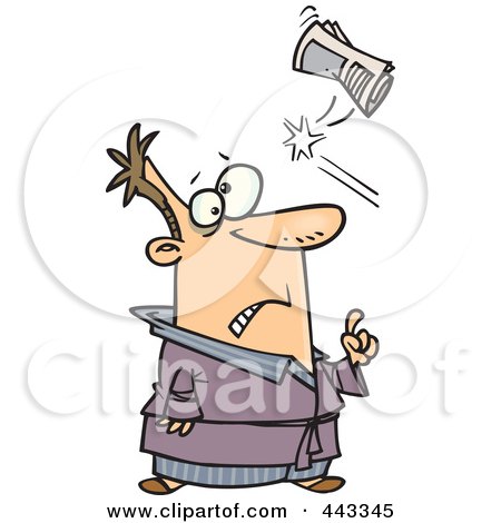 Royalty-Free (RF) Clip Art Illustration of a Cartoon Newspaper Hitting A Man In The Head by toonaday