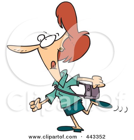 Royalty-Free (RF) Clip Art Illustration of a Cartoon Woman Walking To Her Destination by toonaday