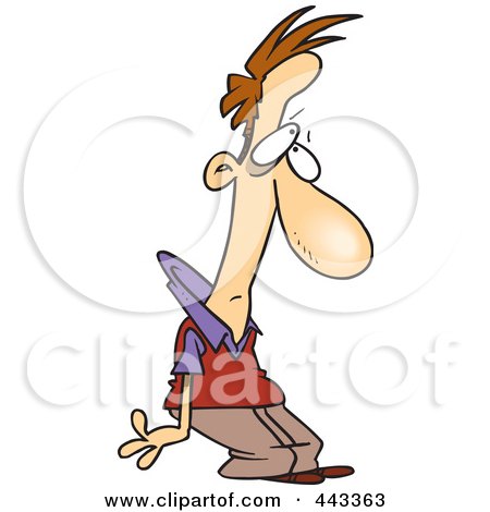 Royalty-Free (RF) Clip Art Illustration of a Cartoon Depressed Man Pouting by toonaday