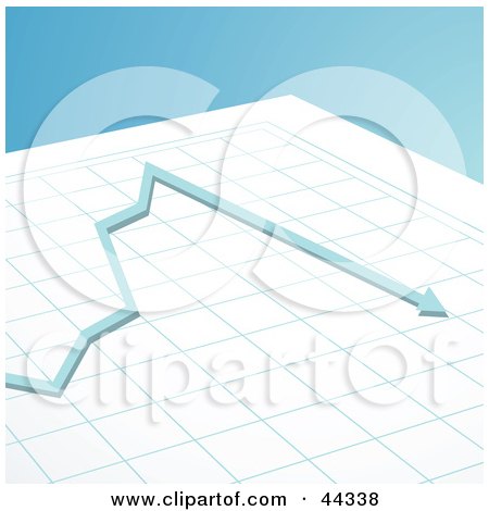 Royalty-free (RF) Clip Art Of An Arrow Pointing Down On A Business Graph by michaeltravers