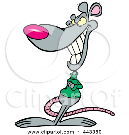 Royalty-Free (RF) Clip Art Illustration of a Cartoon Grinning Rat by toonaday