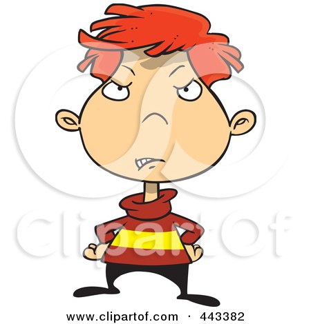 Royalty-Free (RF) Clip Art Illustration of a Cartoon Disappointed Boy by toonaday