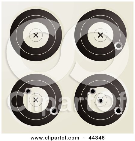 Royalty-free (RF) Clip Art Of Assorted Targets With Bullet Holes by michaeltravers