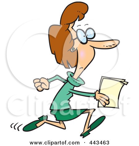 https://images.clipartof.com/small/443463-Royalty-Free-RF-Clip-Art-Illustration-Of-A-Cartoon-Businesswoman-Running-With-Documents.jpg