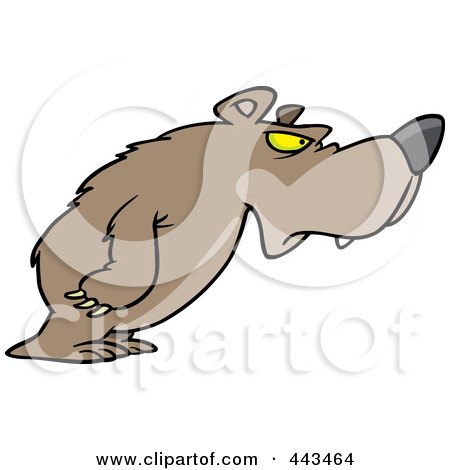 Royalty-Free (RF) Clip Art Illustration of a Cartoon Disgruntled Bear by toonaday