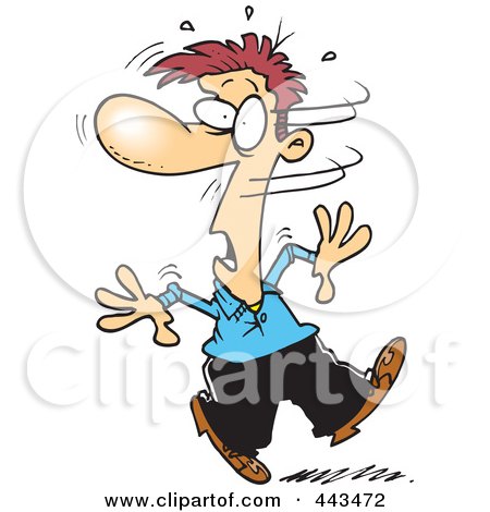 Royalty-Free (RF) Clip Art Illustration of a Cartoon Man Turning His Head In Disbelief by toonaday