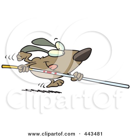 Royalty-Free (RF) Clip Art Illustration of a Cartoon Dog Vaulting by toonaday