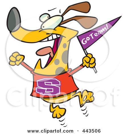 Royalty-Free (RF) Clip Art Illustration of a Cartoon Cheering Dog by toonaday