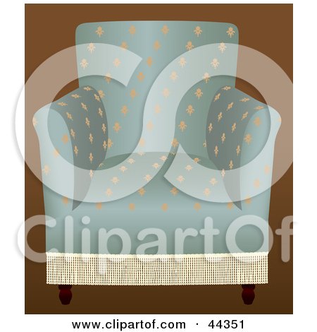 Clipart Illustration of a Vintage Blue Arm Chair by Frisko