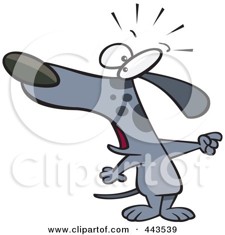 Royalty-Free (RF) Clip Art Illustration of a Cartoon Dog Pointing by toonaday