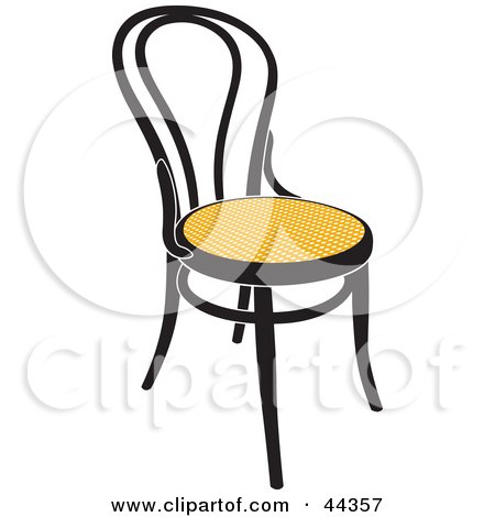 Clipart Illustration of a Black And Yellow Vienna Chair Facing Slightly Right by Frisko