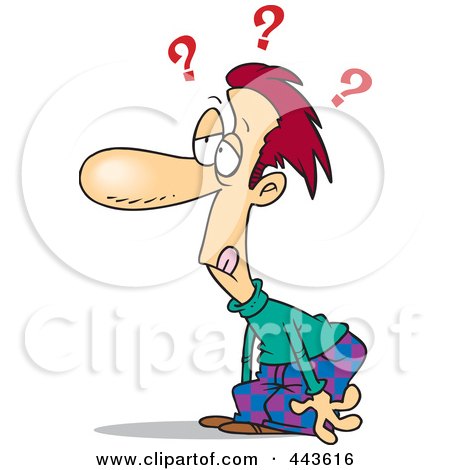 Royalty-Free (RF) Clip Art Illustration of a Cartoon Confused Doofus by toonaday