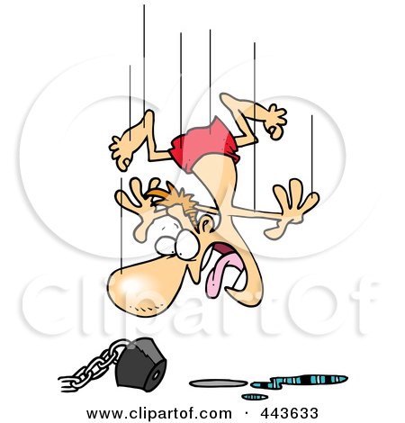 Royalty-Free (RF) Clip Art Illustration of a Cartoon Man Jumping In An Empty Pool by toonaday