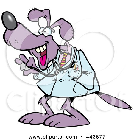 Royalty-Free (RF) Clip Art Illustration of a Cartoon Dog Doctor by toonaday