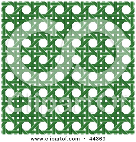 Clipart Illustration of a Green Wicker Pattern Background by Frisko