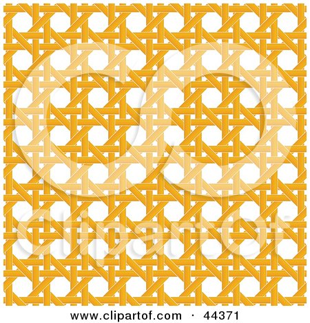 Clipart Illustration of a Yellow Wicker Pattern Background by Frisko