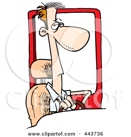 Royalty-Free (RF) Clip Art Illustration of a Cartoon Male Driver by toonaday