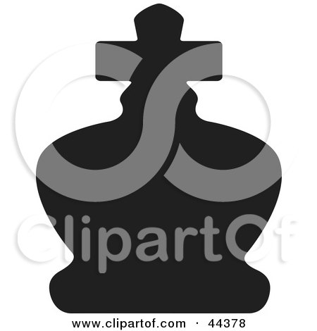 Clipart Illustration of a Black Silhouette Of A King Chess Piece by Frisko