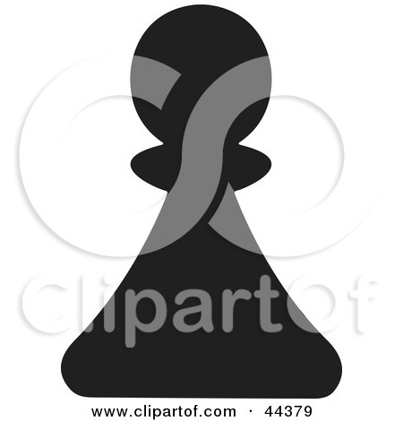 Clipart Illustration of a Black Silhouette Of A Pawn Chess Piece by Frisko