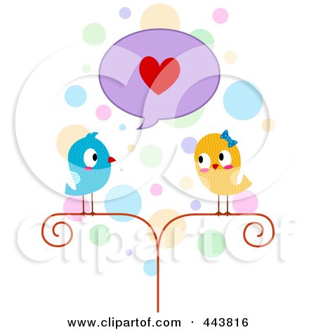 Royalty-Free (RF) Clip Art Illustration of a Lovebird Professing His Love by BNP Design Studio