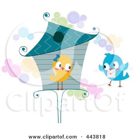 Royalty-Free (RF) Clip Art Illustration of a Love Bird Delivering A Letter by BNP Design Studio