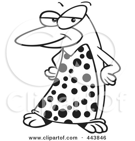 Royalty-Free (RF) Clip Art Illustration of a Cartoon Black And White Outline Design Of A Fashionable Penguin by toonaday