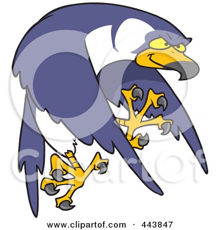 Royalty-Free (RF) Clip Art Illustration of a Cartoon Tough Falcon by toonaday