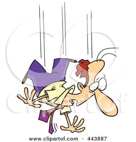 Royalty-Free (RF) Clip Art Illustration of a Cartoon Falling Businessman by toonaday