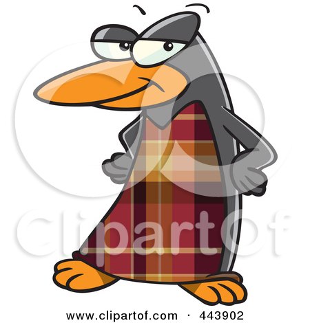 Royalty-Free (RF) Clip Art Illustration of a Cartoon Fashionable Penguin by toonaday