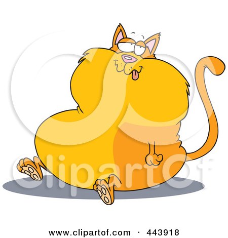 Royalty-Free (RF) Clip Art Illustration of a Cartoon Sitting Fat Cat by toonaday